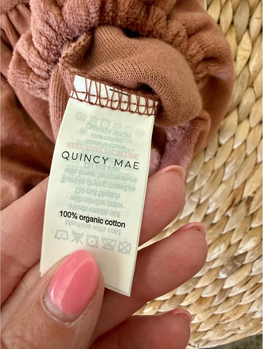 Quincy Mae Peter Pan Velour Romper Sz 0-3 Months
